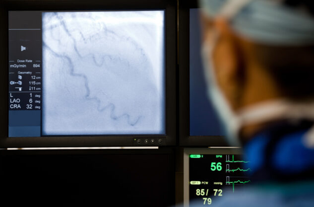Doctor looking at a screen